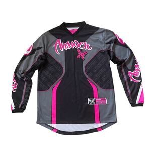 Answer Racing Electra Jersey Women's M | Pink Black Gray Moto BMX Graphic